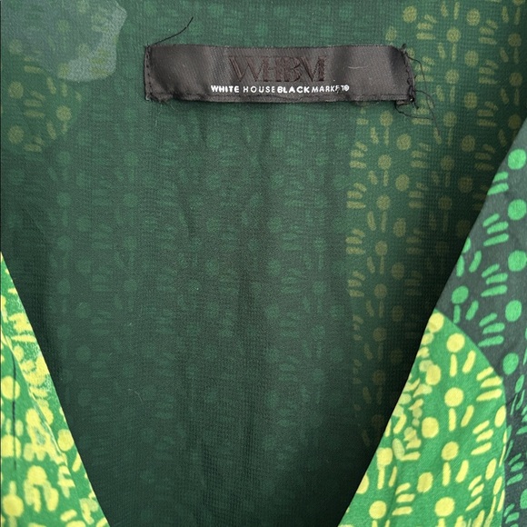 White House Black Market Green Floral High Low Dress - Picture 2 of 4